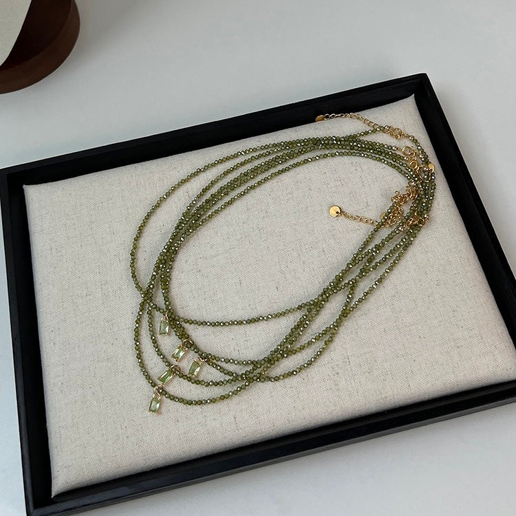 Crystal Green Gemstone Necklace