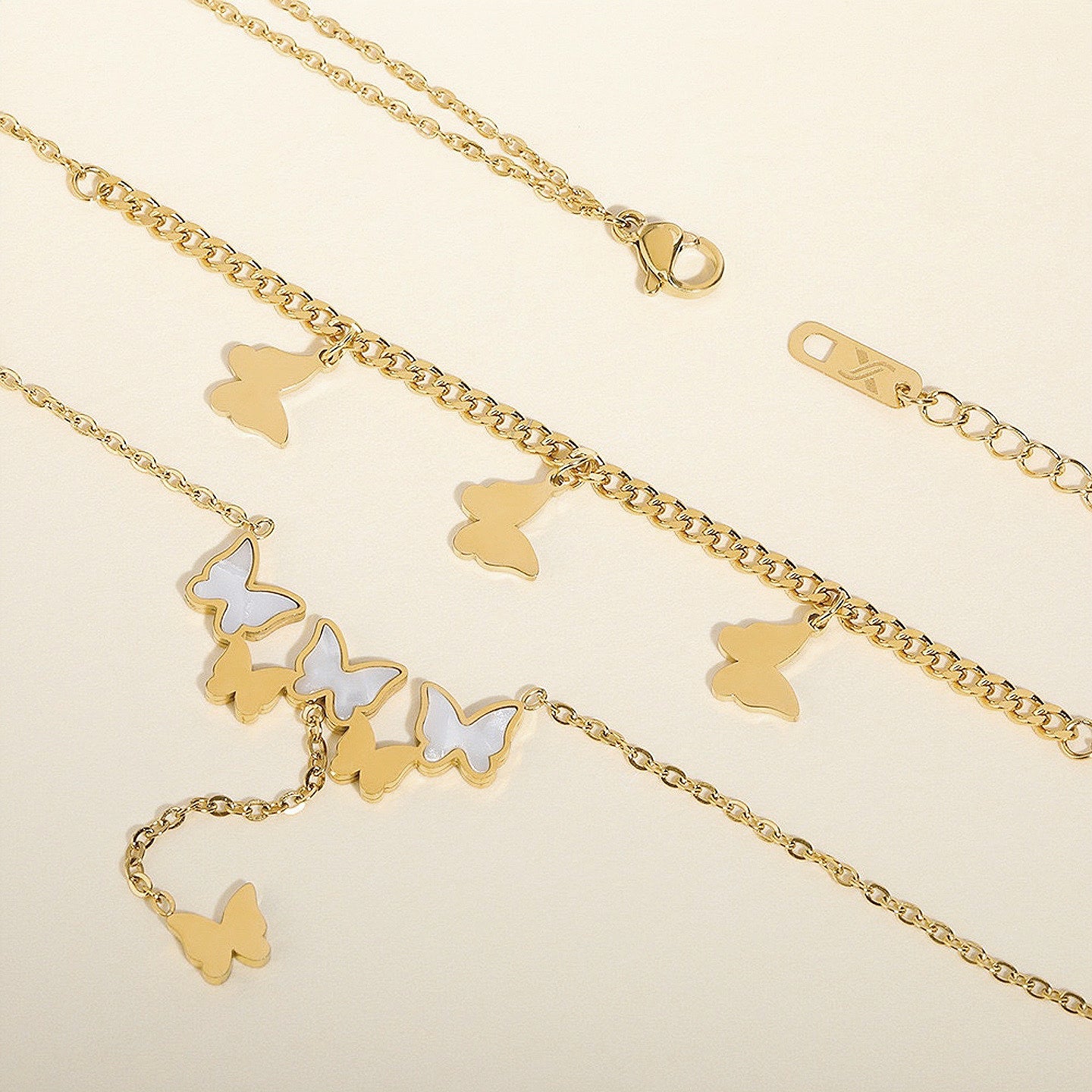 "Butterfly Harmony" Layered Necklace and Earring Set