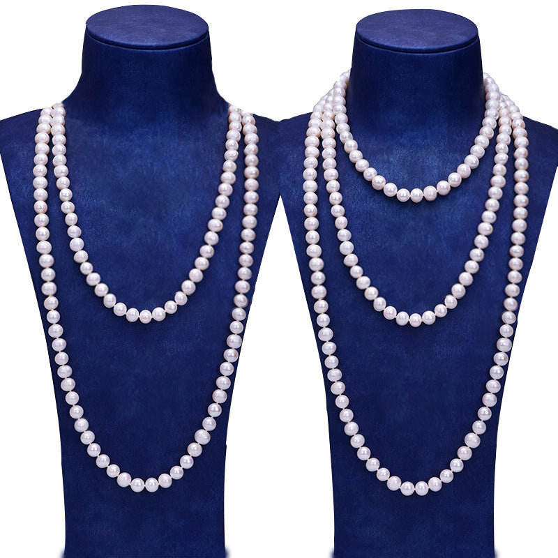 Classic 8mm White River Pearl Neklace