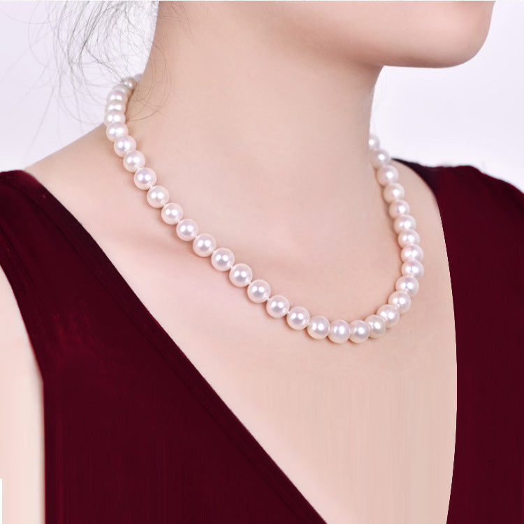 Classic 8mm White River Pearl Neklace
