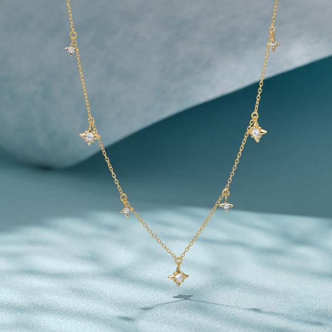 Starlight Charm Necklace Sterling Silver