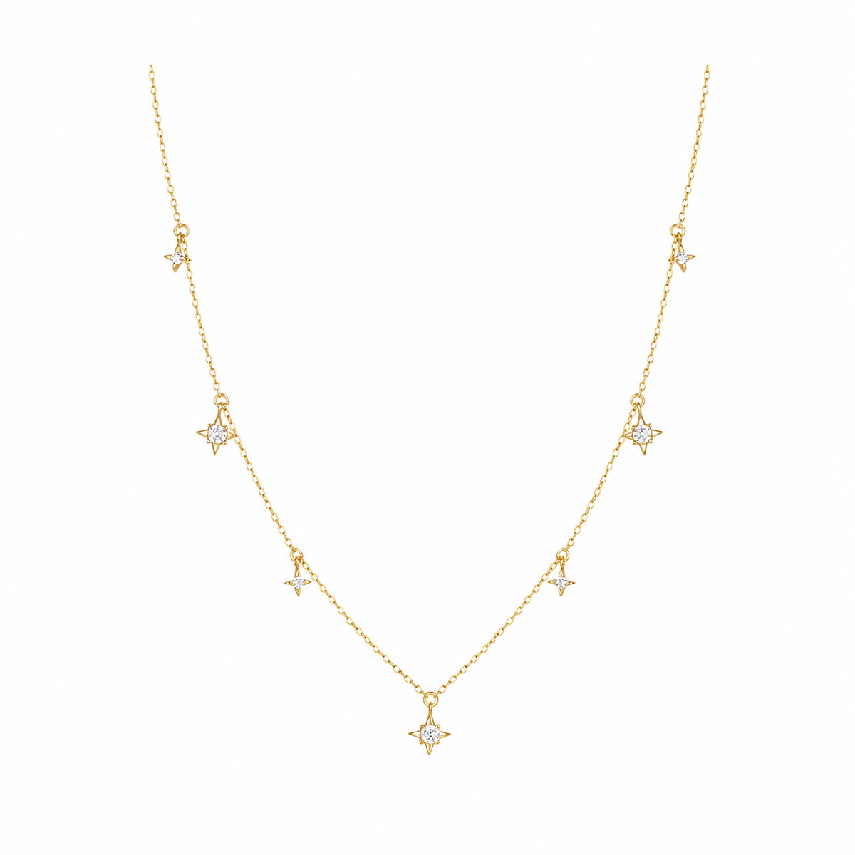 Starlight Charm Necklace Sterling Silver