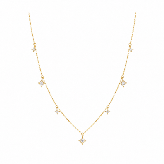 Starlight Charm Necklace Sterling Silver