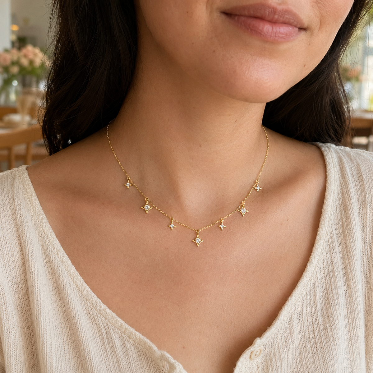 Starlight Charm Necklace Sterling Silver