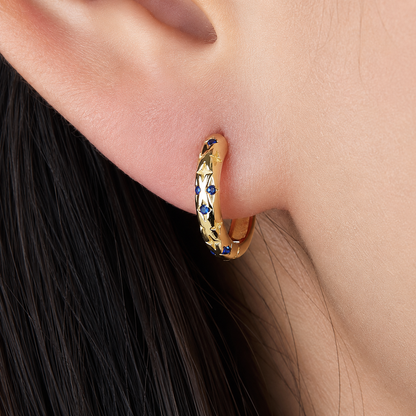 Starlight Gold Huggie Earrings Sterling Silver