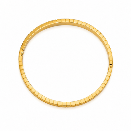 Minimalist Gold Textured Slim Cuff Bangle Bracelet