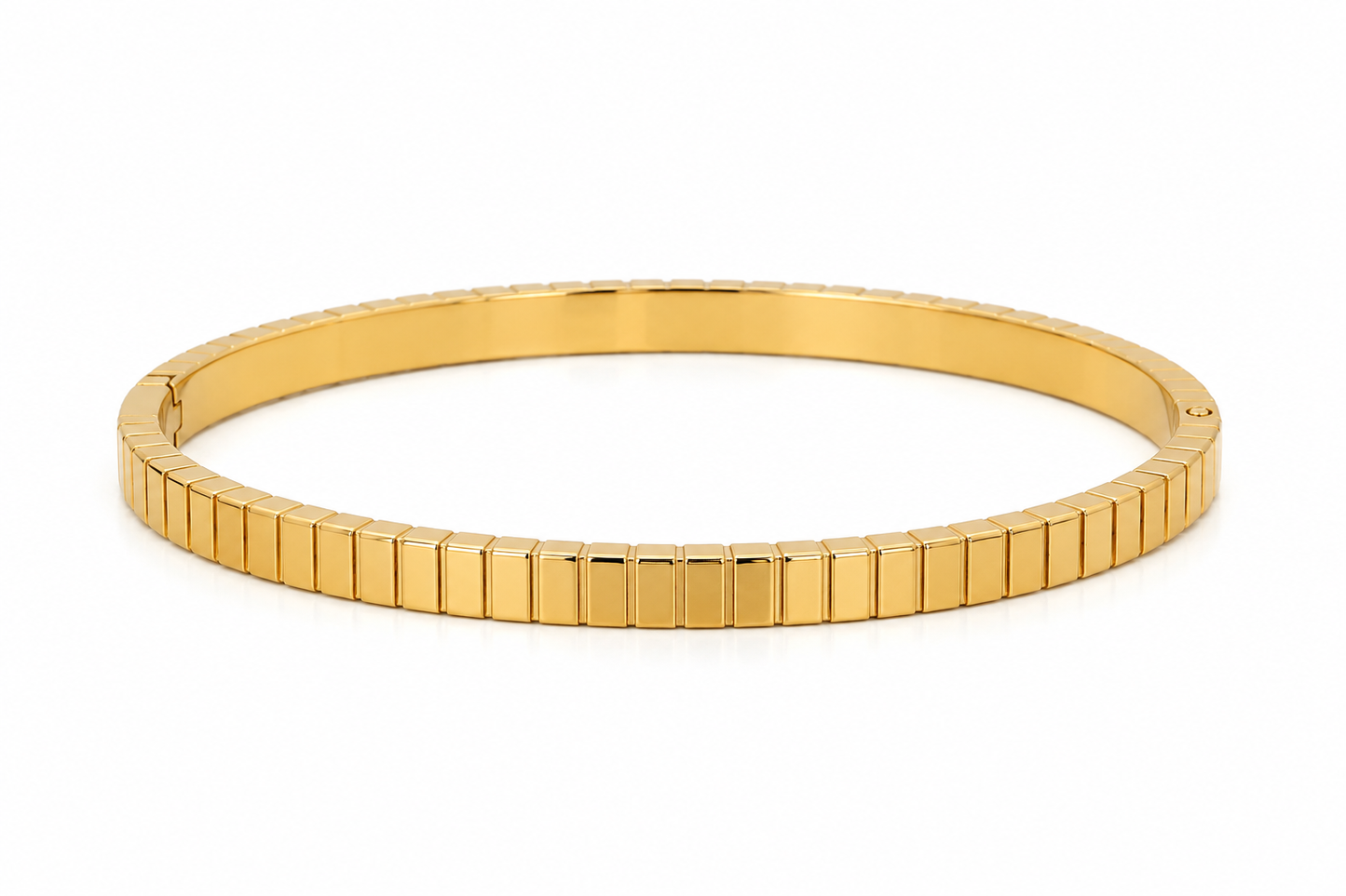 Minimalist Gold Textured Slim Cuff Bangle Bracelet