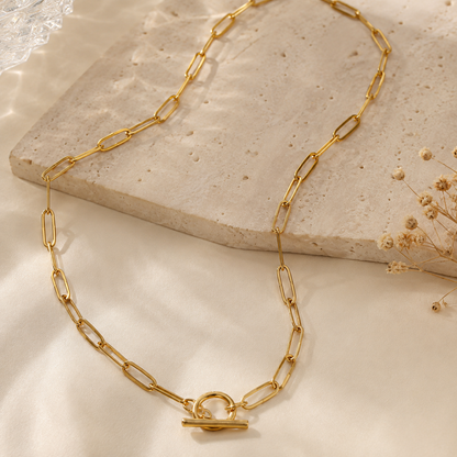Minimalist Gold Paperclip Chain Necklace