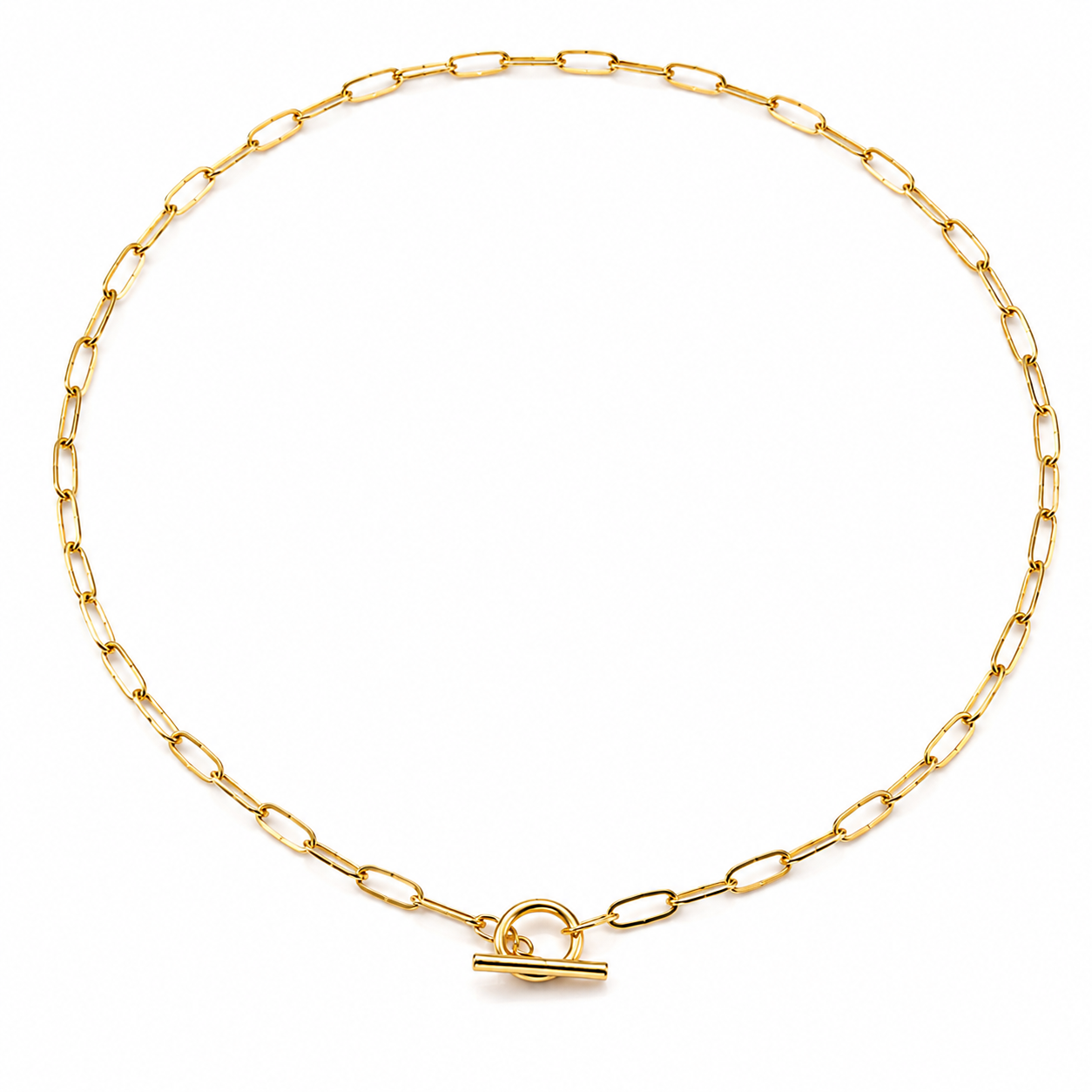 Minimalist Gold Paperclip Chain Necklace