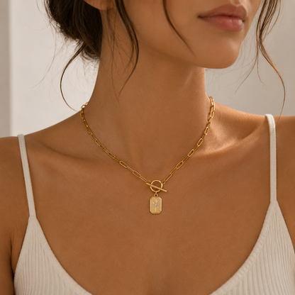 Minimalist Gold Paperclip Chain Necklace