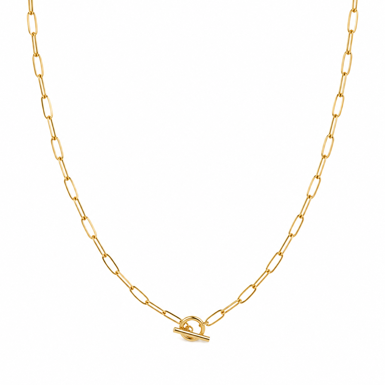 Minimalist Gold Paperclip Chain Necklace