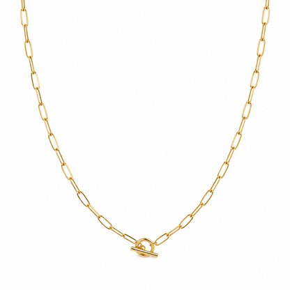 Minimalist Gold Paperclip Chain Necklace