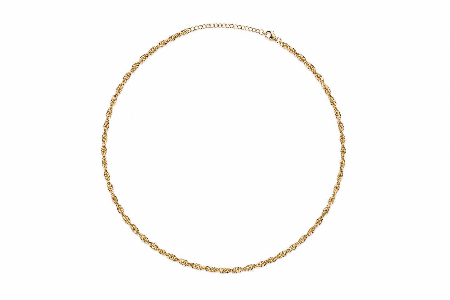 Twisted Singapore Gold Chain Necklace