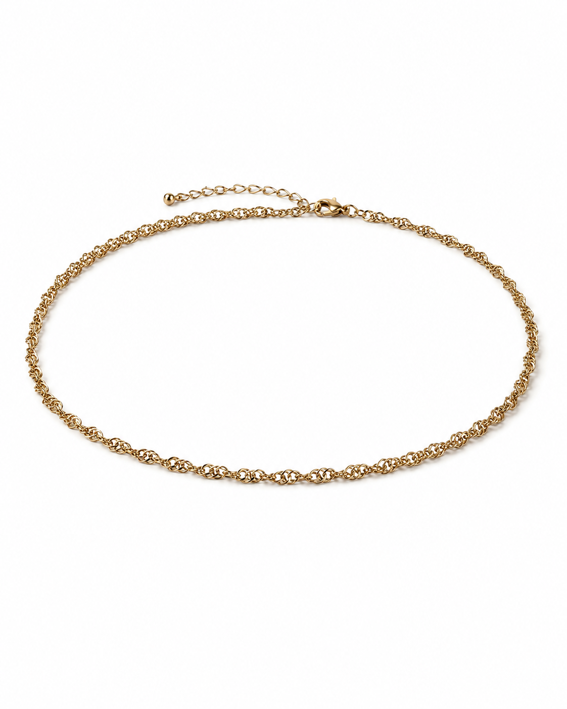 Twisted Singapore Gold Chain Necklace