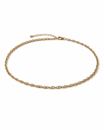 Twisted Singapore Gold Chain Necklace