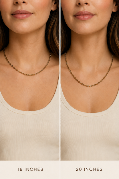 Twisted Singapore Gold Chain Necklace