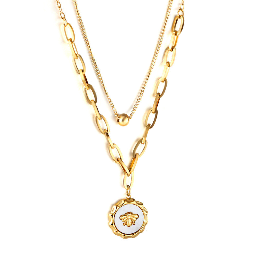 Golden Honeybee Layered Necklace