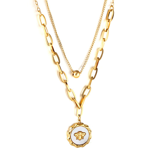 Golden Honeybee Layered Necklace