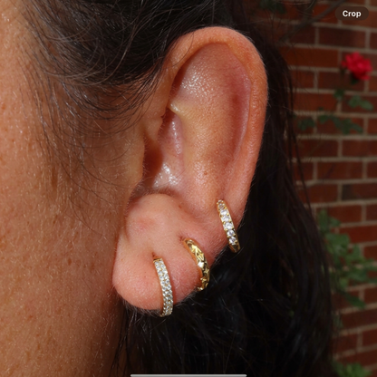 Starlight Gold Huggie Earrings Sterling Silver