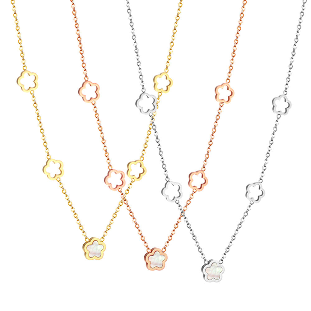 Five Sakura Star Blossom Necklace