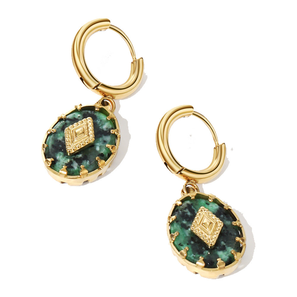 Enchanting Emerald Stone Necklace and Earring Set