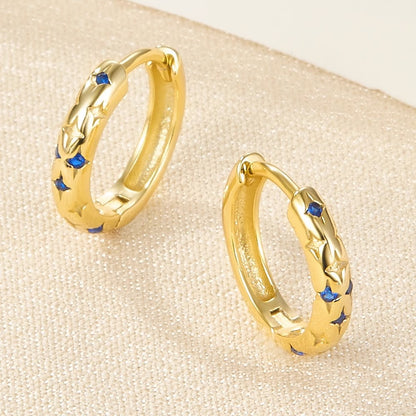 Starlight Gold Huggie Earrings Sterling Silver