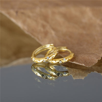 Starlight Gold Huggie Earrings Sterling Silver