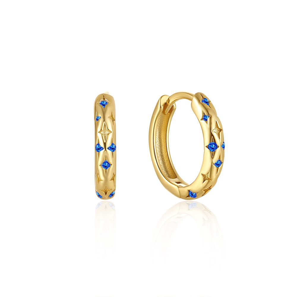 Starlight Gold Huggie Earrings Sterling Silver