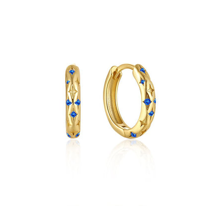 Starlight Gold Huggie Earrings Sterling Silver