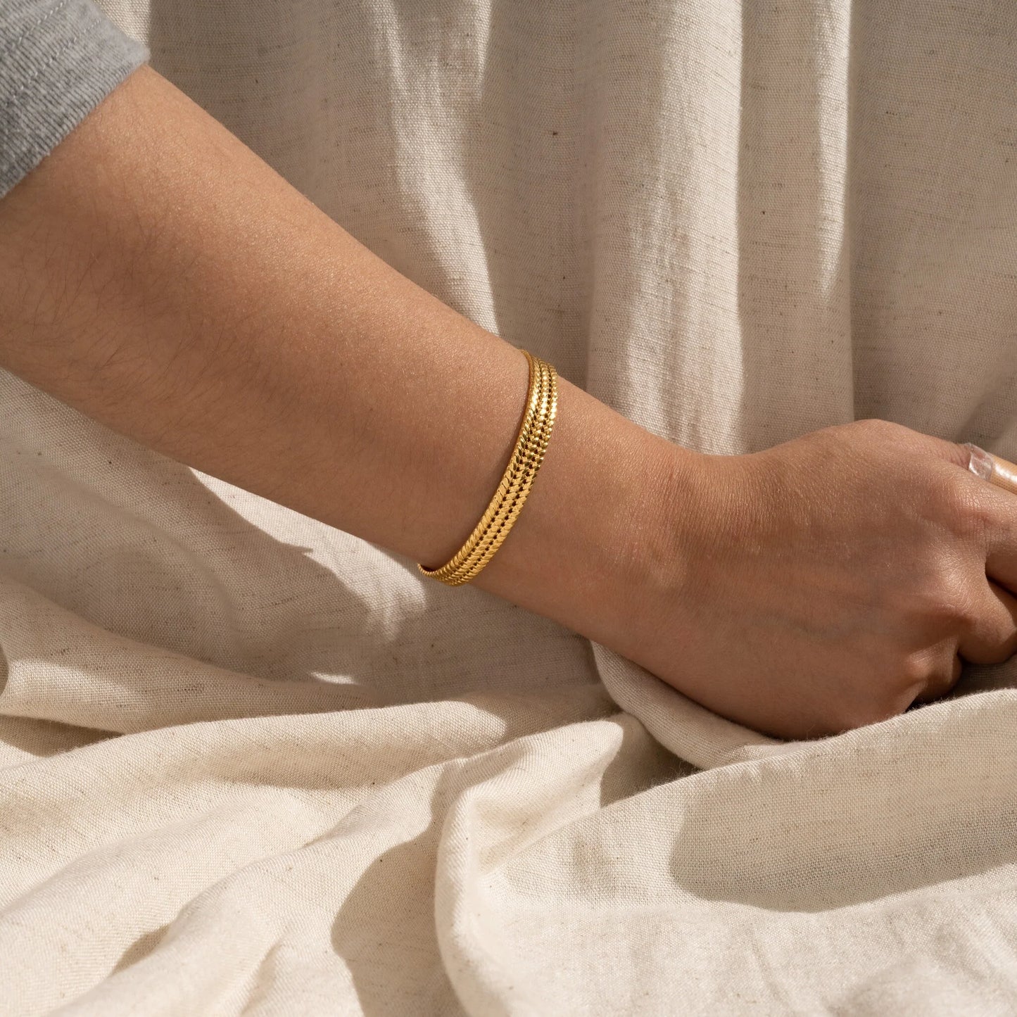 Classic Gold Wrist Cuff Bracelet
